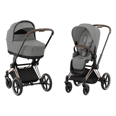 Коляска 2 в 1 Cybex Priam IV Rosegold Mirage Grey 01